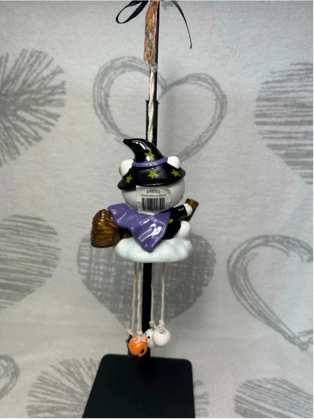 Blue Sky Clayworks Hello Kitty Witch Charm Wind Chime, Ceramic